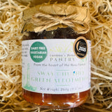 Jar of Ewelina’s Sway Chutney Green Allotments – artisan chutney made with seasonal vegetables and apples from Sway allotments.