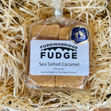 Fordingbridge Sea Salted Caramel Fudge – artisan fudge with caramel and sea salt in eco-friendly gift bag.