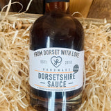 Bottle of From Dorset With Love Dorsetshire Sauce – award-winning vegan Worcestershire-style sauce.