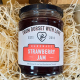 Jar of From Dorset With Love Strawberry Jam – artisan Dorset strawberry jam.