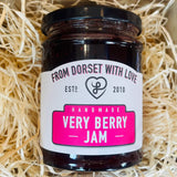 Jar of From Dorset With Love Very Berry Jam – artisan Dorset summer fruit jam.