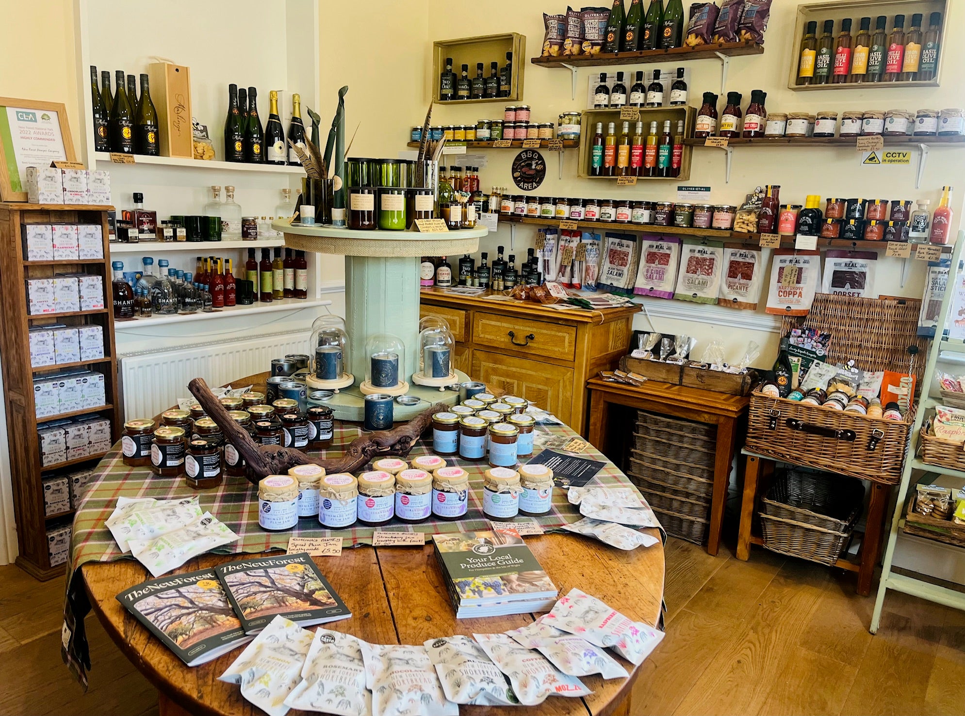 Inside the New Forest Hamper Company shop – local produce, hampers, artisan chocolate & gifts