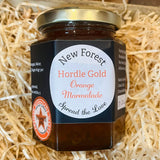 Jar of New Forest Hordle Gold Orange Marmalade – award-winning artisan Seville orange marmalade.