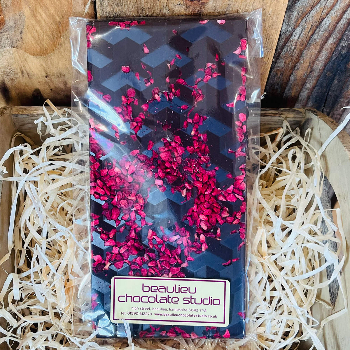 Candy Raspberry 80g Beaulieu Chocolate Studio Handmade Dark Chocolate Raspberry Bar 80g ...