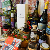 New Forest wildflower honey, Christmas chutney, fig balsamic vinegar and Olives et Al crackers from the festive hamper