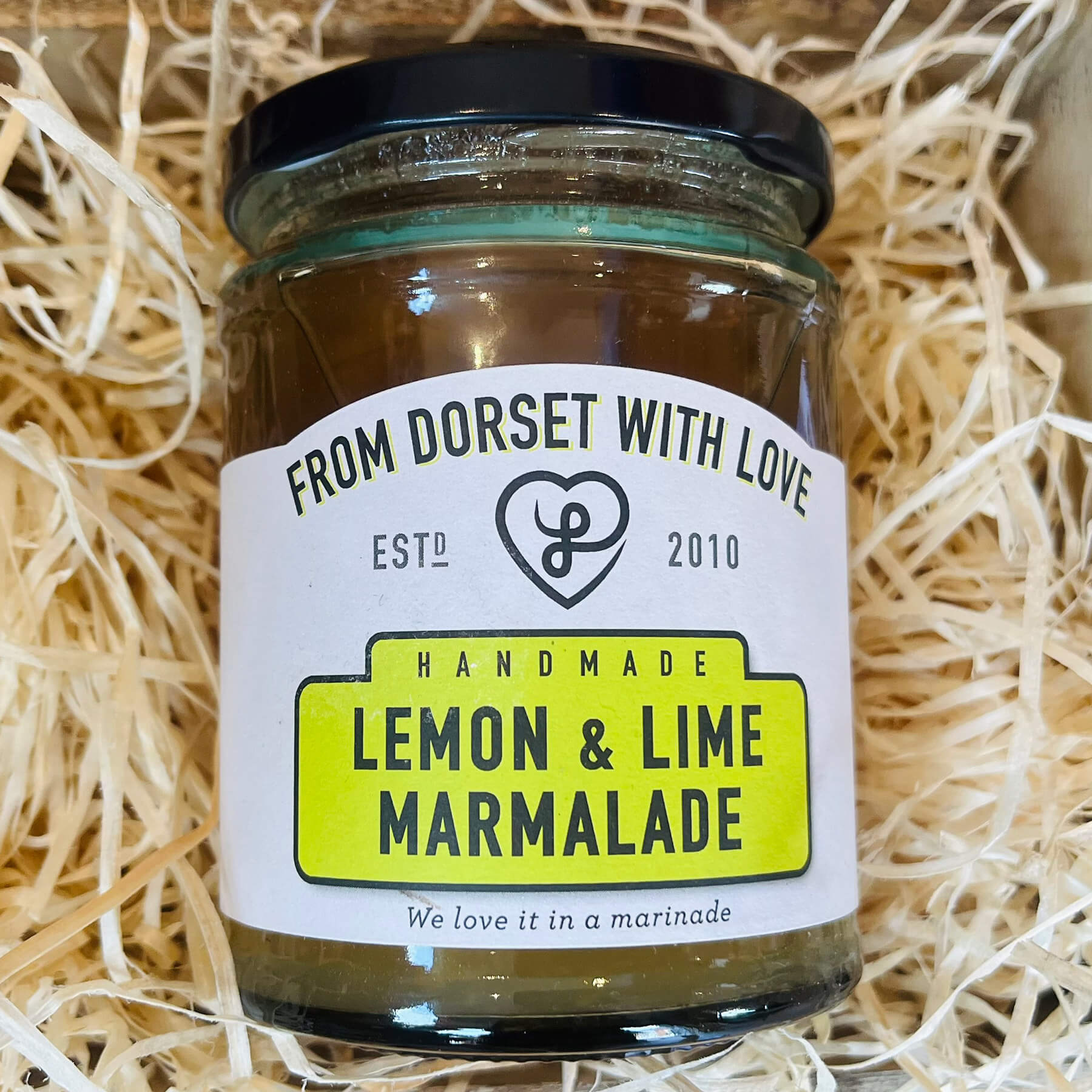 Jar of From Dorset With Love Lemon & Lime Marmalade – artisan Dorset citrus marmalade.