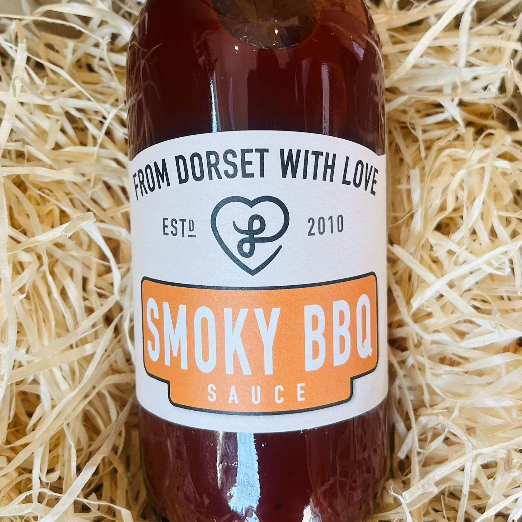 Bottle of From Dorset With Love Smoky BBQ Sauce – artisan Dorset smoky barbecue sauce.
