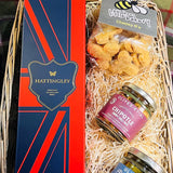 'Hattingley Fizz & Savoury Nibbles' Willow Hamper with Dressings