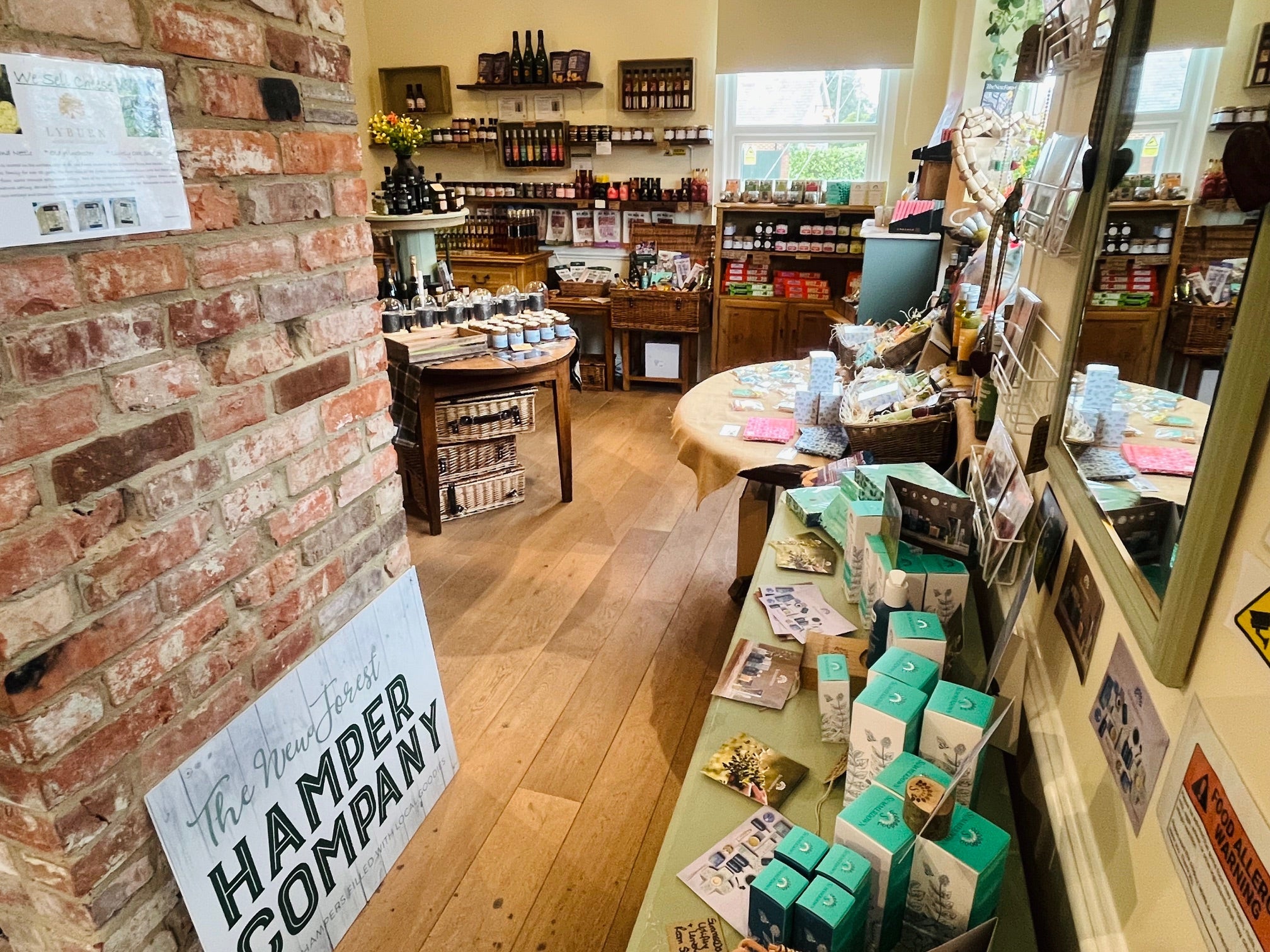 Inside the New Forest Hamper Company shop, Sway, New Forest