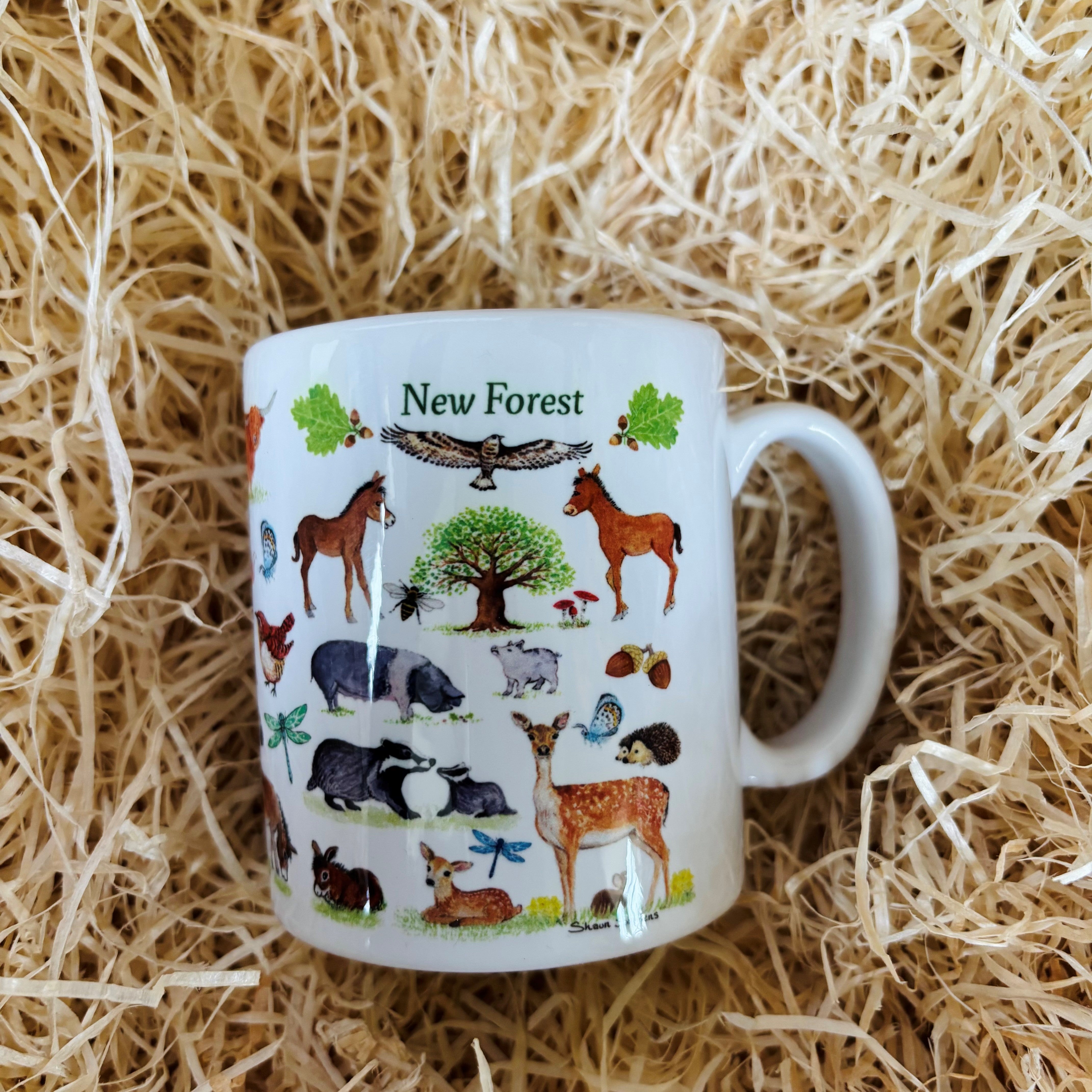 Large Mug illustrated with New Forest Animals by Shaun Stevens