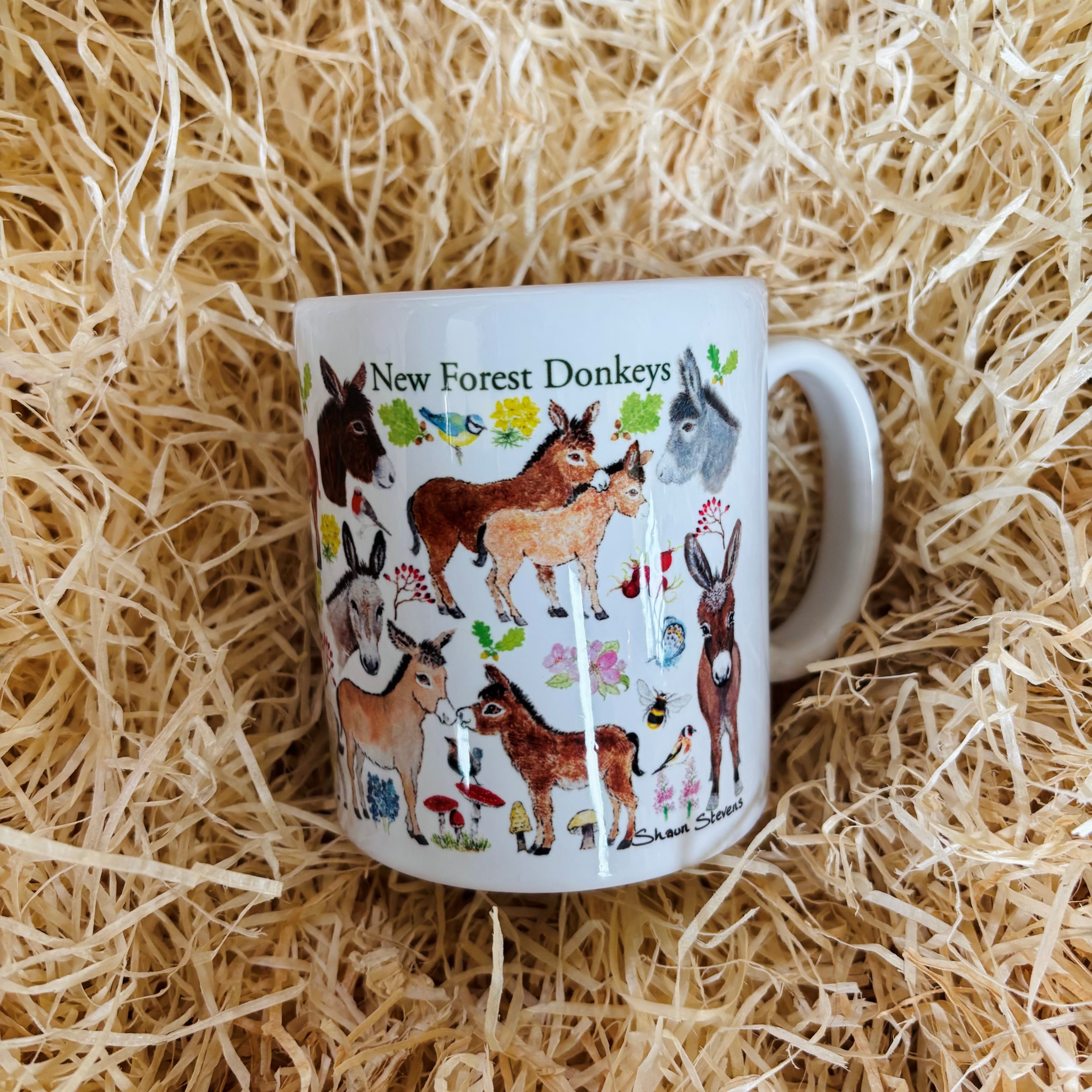 Large Mug illustrated with Donkeys by Shaun Stevens