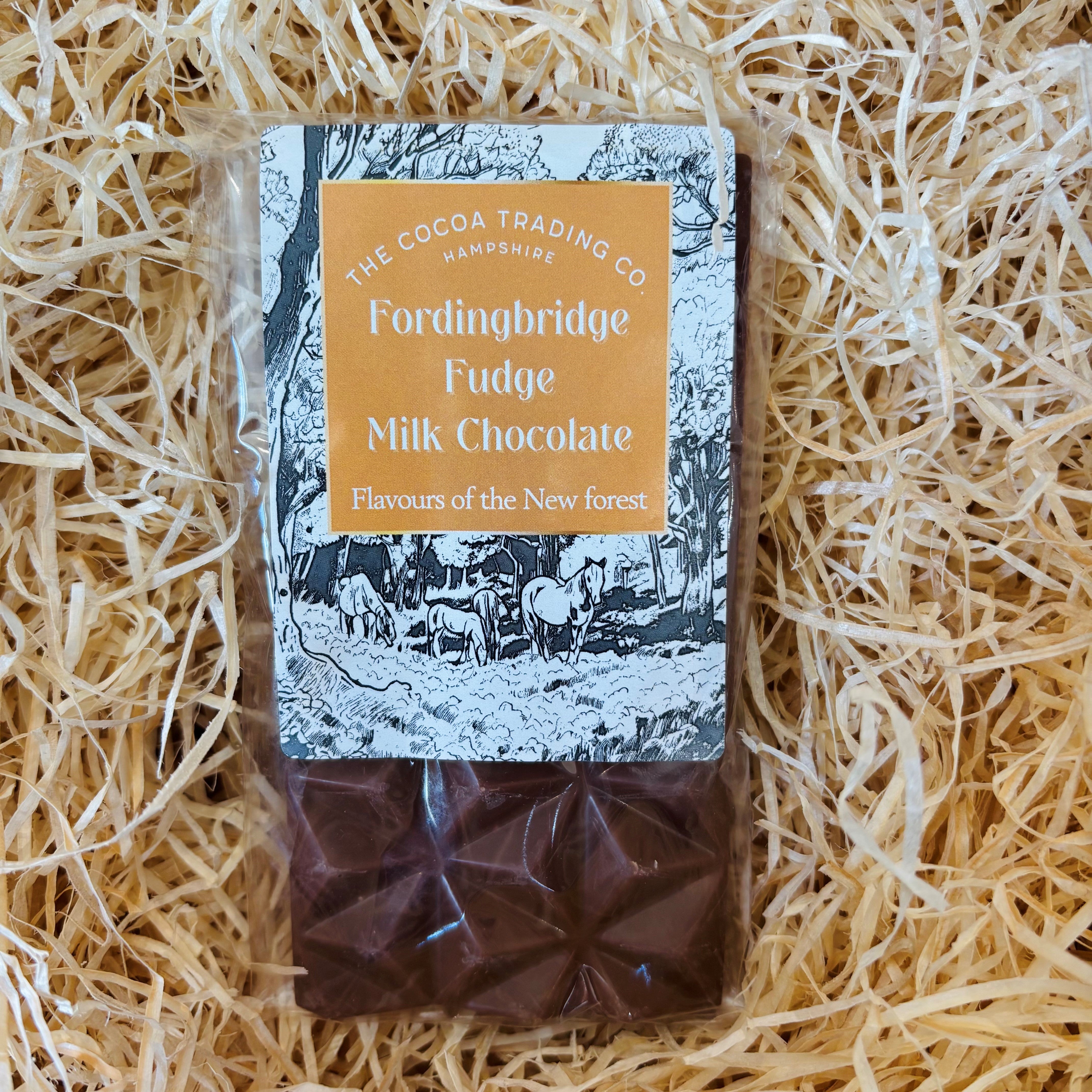 Milk Chocolate bar made with Fordingbridge Fudge