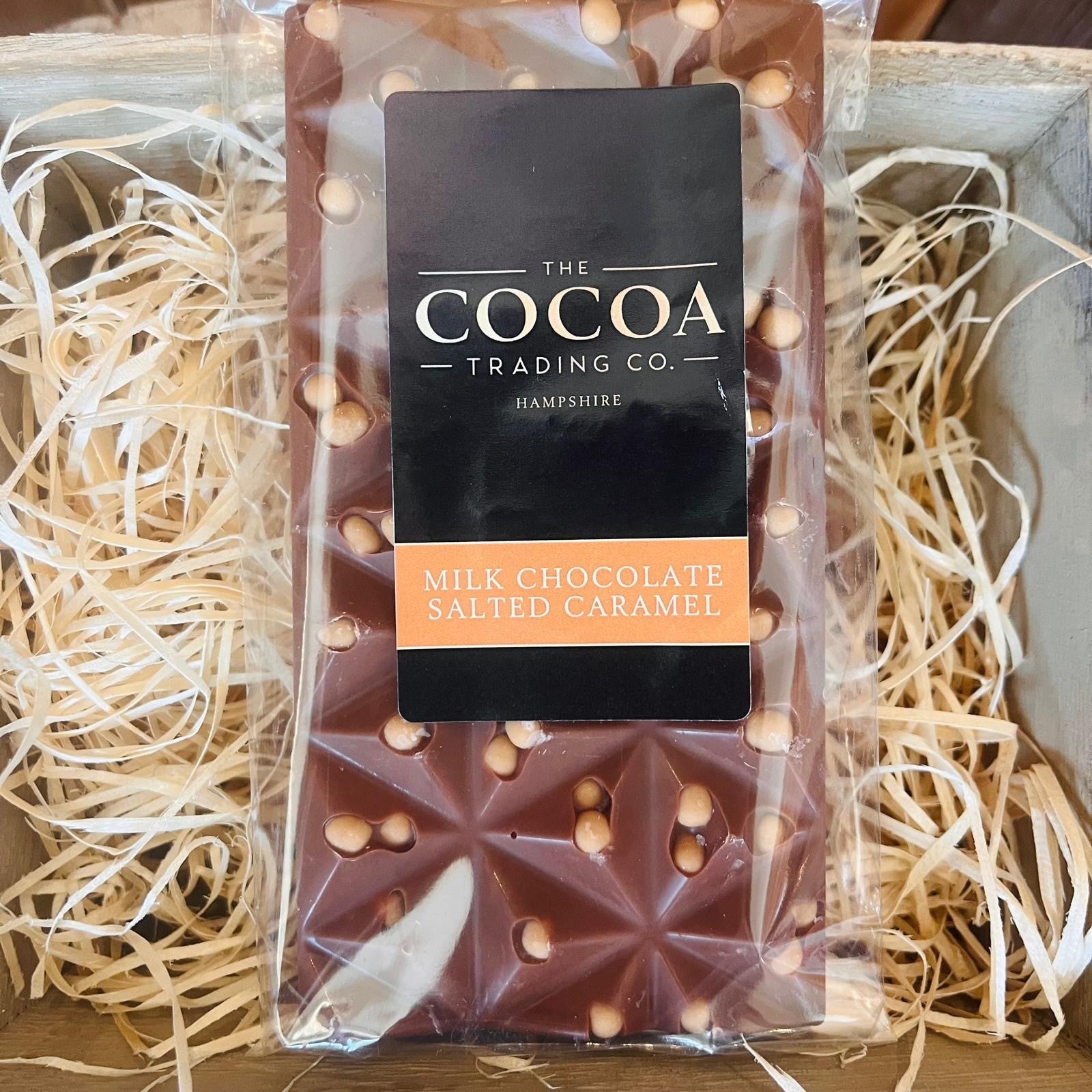 Milk chocolate salted caramel made in Barton