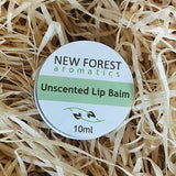 New Forest Aromatics unscented lip balm on a bed of straw