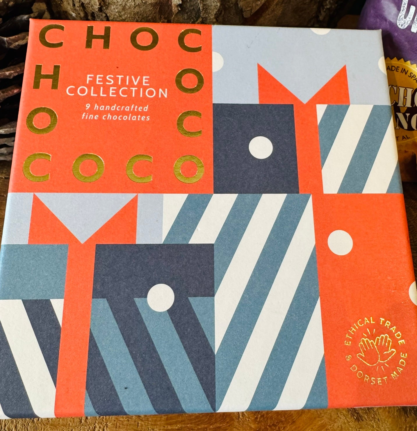 Chococo Festive Collection of handcrafted chocolates 90g, made in Swanage, Dorset