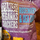 Olives et Al Spanish Reganas crackers with rosemary and sea salt, made with extra virgin olive oil