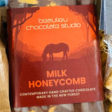 Beaulieu Chocolate Studio handmade Milk Chocolate Honeycomb bar 80g, made in the New Forest
