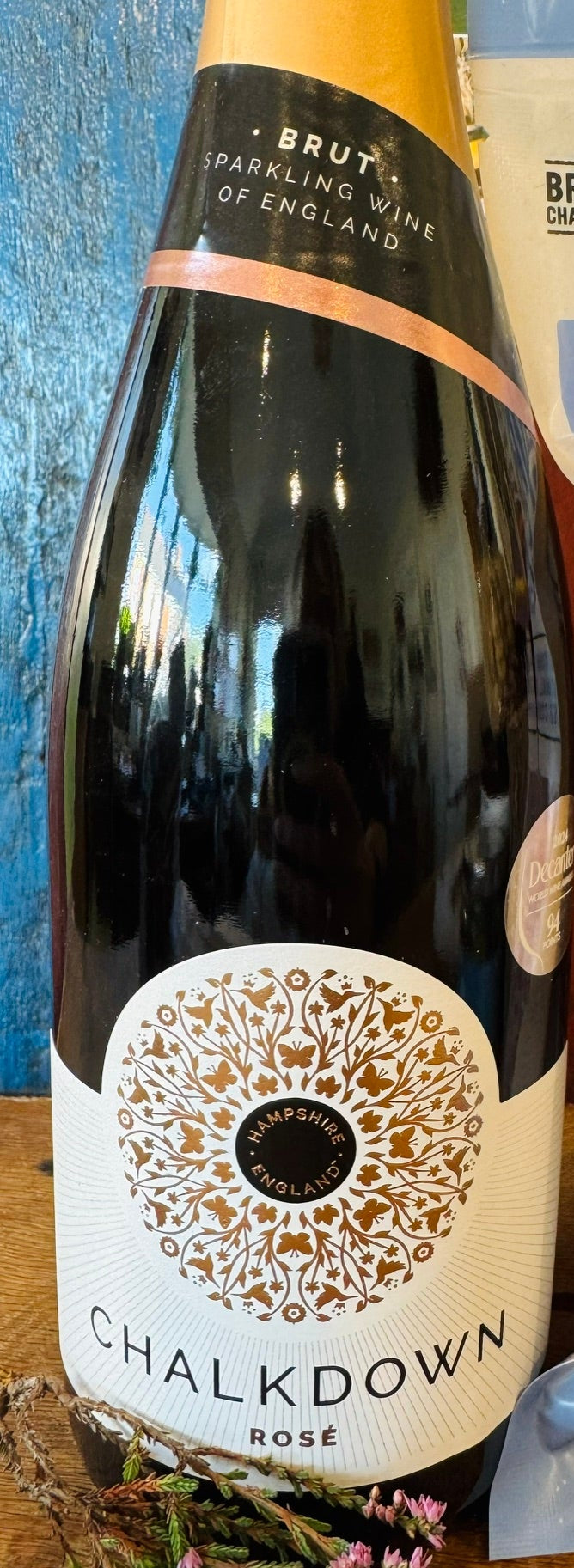 Chalkdown Wines Hampshire Sparkling Rose 75cl, a 100 percent Pinot Noir English sparkling wine