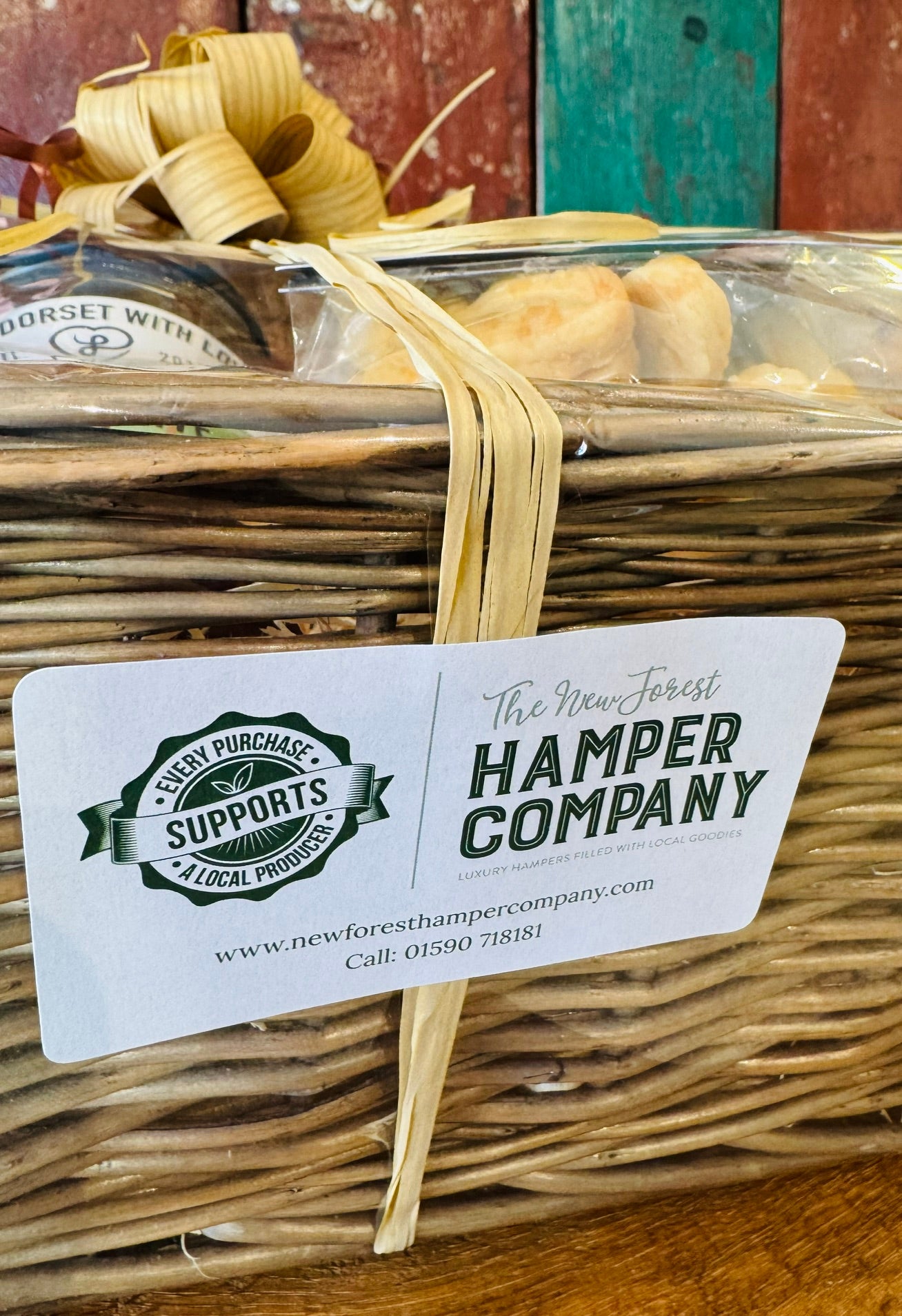 The New Forest Hamper Company gift tag reading Every Purchase Supports A Local Producer