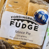 Fordingbridge Fudge Mince Pie giftbag 150g, festive spiced fudge handmade in the New Forest and carrying the New Forest Marque