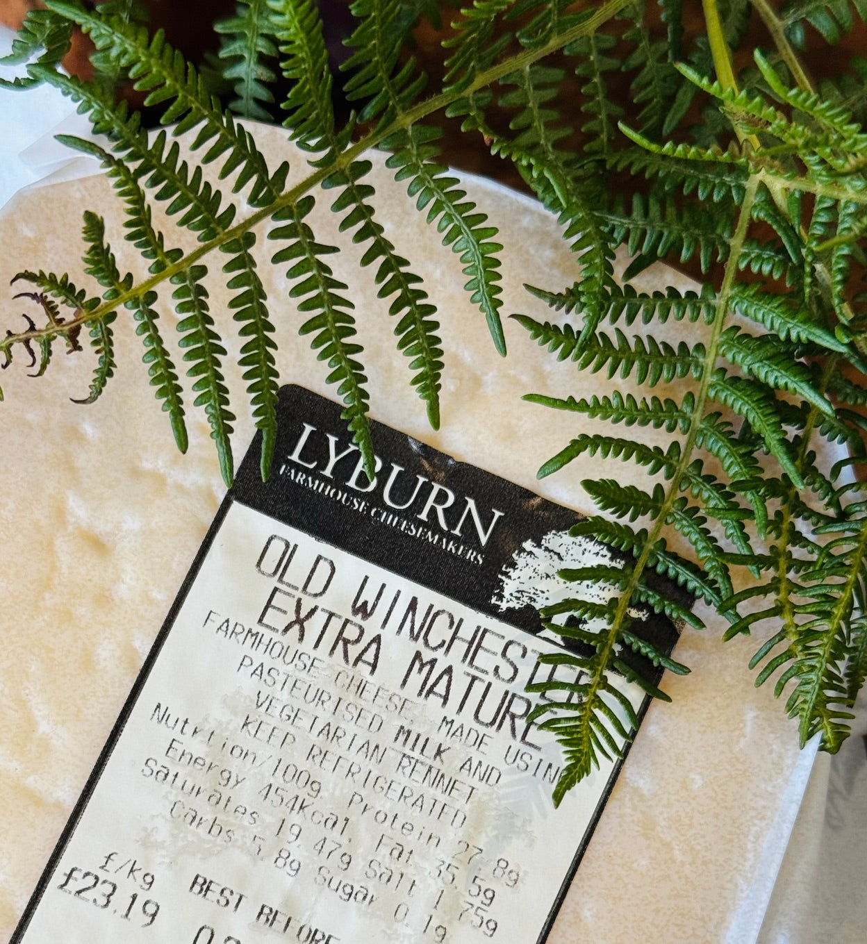 Lyburn Old Winchester Extra Mature farmhouse cheese, made in Hampshire with vegetarian rennet