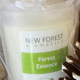 New Forest Aromatics Forest Essence candle, hand poured in the New Forest and presented in an organza bag