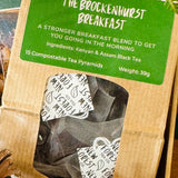New Forest Tea Company The Brockenhurst Breakfast, a stronger blend of Kenyan and Assam black tea in 15 compostable tea pyramids