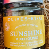 Olives et Al Sunshine Mixed Olives, Kalamata and Greek green olives with rosemary, garlic and sun dried tomato