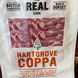 The Real Cure Hartgrove Coppa 55g, slow dry-aged in Dorset, with its Three Star Great Taste Award
