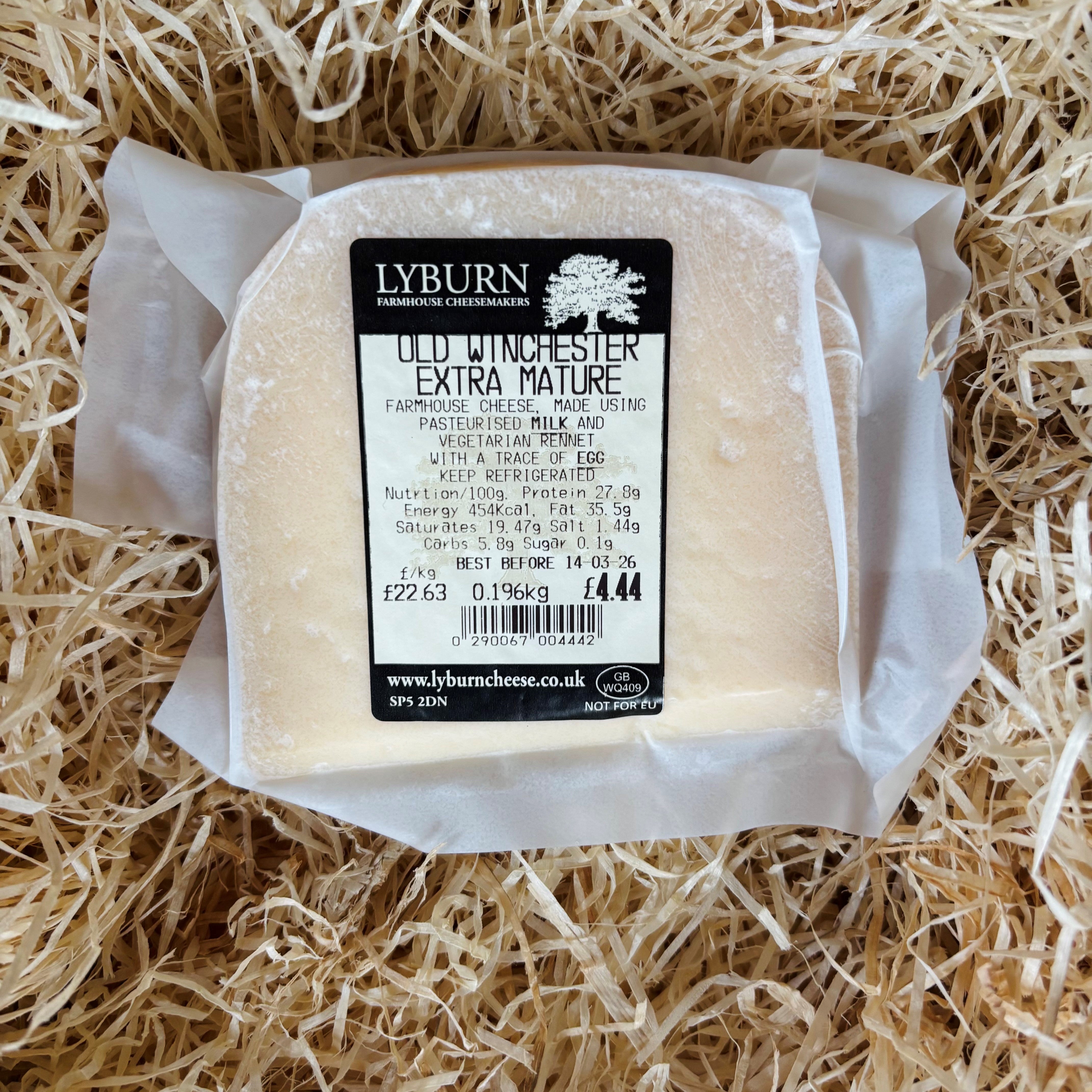Lyburn Old Winchester hard cheese — crystalline, nutty Hampshire cheese from Lyburn Farm
