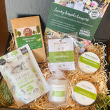 New Forest Gardeners Retreat Giftbox from The New Forest Hamper Company with Brockenhurst tea, award-winning shortbread, candle and natural hand care.